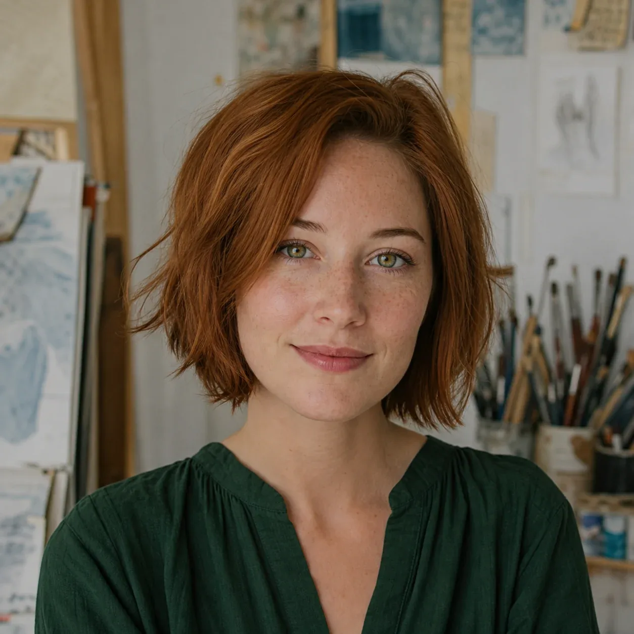 AI-generated portrait of Ivy, a fictional adult AI character