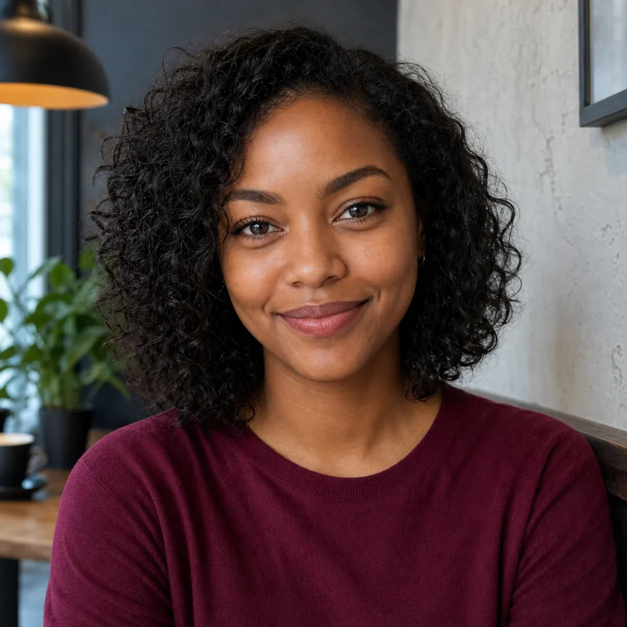 AI-generated portrait of Noa, a fictional adult AI character